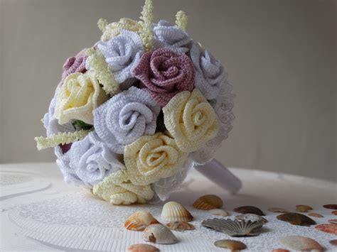 Bridal bouquet crochet handmade roses | Handmade wedding bouquet, Bridal bouquet, Crochet