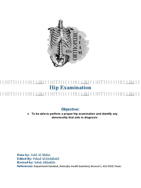 Hip Examination | PDF | Human Leg | Pelvis