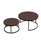 uhomepro Modern Nesting Coffee Table, Round Nesting Coffee Table Set of 2 Modern Sofa Side ...