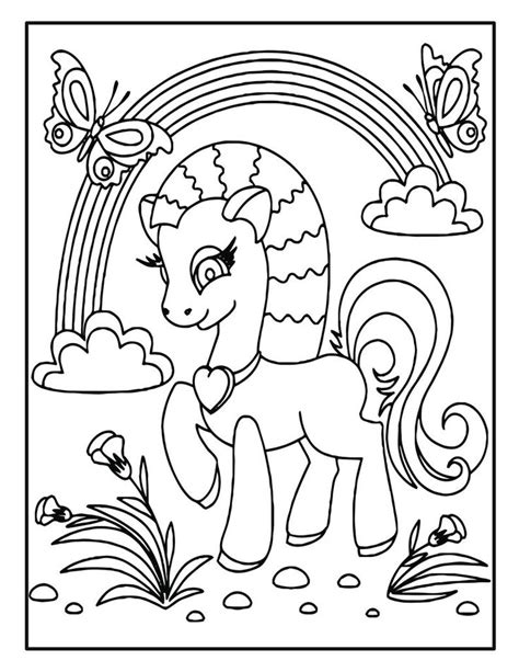 Unicorn Coloring Book Pages for Kids 50 Unicorn Coloring Pages for Kids ...