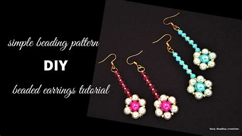 DIY beaded earrings, beginners pattern - YouTube