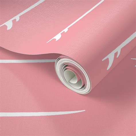 surfboard staggered pink background Wallpaper | Spoonflower