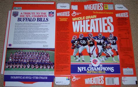 1992 Buffalo Bills 1991 NFL Champions (Phantom) Wheaties box | Wheaties ...