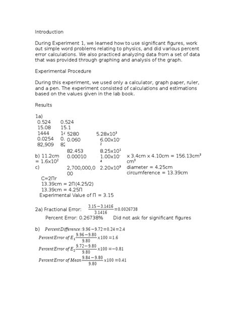 Experiment 1 Physics | PDF