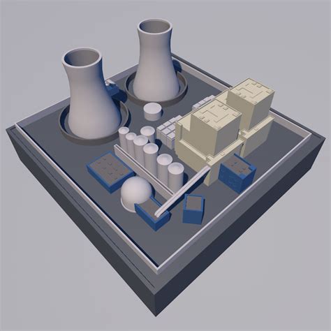 3d mini nuclear power plant model