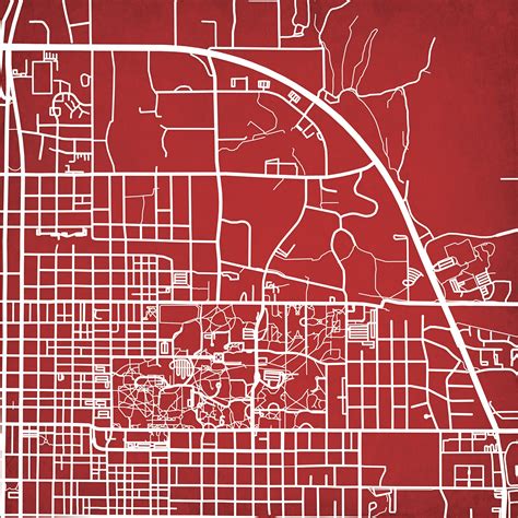 Indiana University Campus Map Art - City Prints