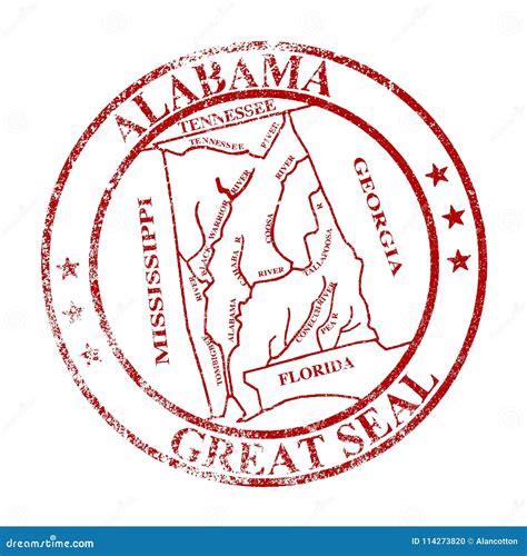 Alabama State Seal Stamp Vector Illustration | CartoonDealer.com #114273820