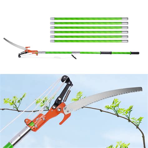 YIYIBYUS 26ft Tree Trimmer Manual Pole Pruner Tree Branch Cutter Set Hand Pole Saws Garden ...