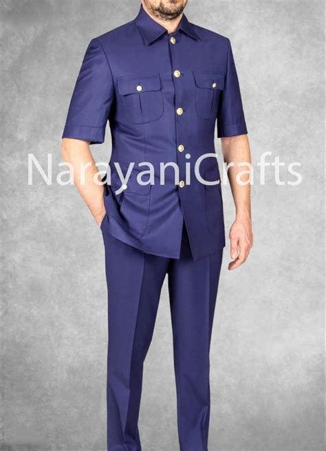 New Ethnic Blue Color Safari Suit for Men for Parties and Festive Occasions and Events and ...