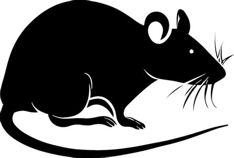 Premium Vector | Rat vector art illustration black color