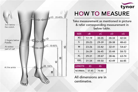 Size Chart For Women's Compression Socks