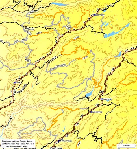 Stanislaus National Forest - California Trail Map