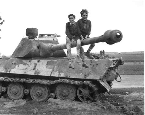 Abandoned King Tiger tank with Porsche turret of the schwere Panzer Abteilung 503. Normandy ...