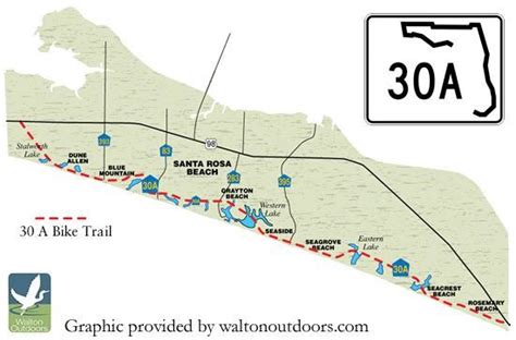 30A Bike Trail Map | Bike trails, Beach bike, Rosemary beach