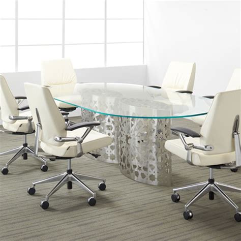 Oval Glass Top Conference Tables