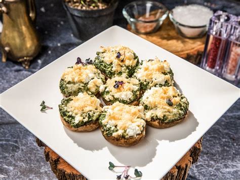 Cheese and Spinach Stuffed Mushrooms | So Delicious