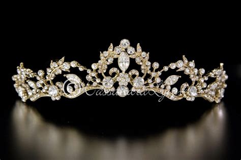 Gold Wedding Tiara Vine Design with Rhinestones #GoldBullion | Gold wedding tiara, Wedding tiara ...