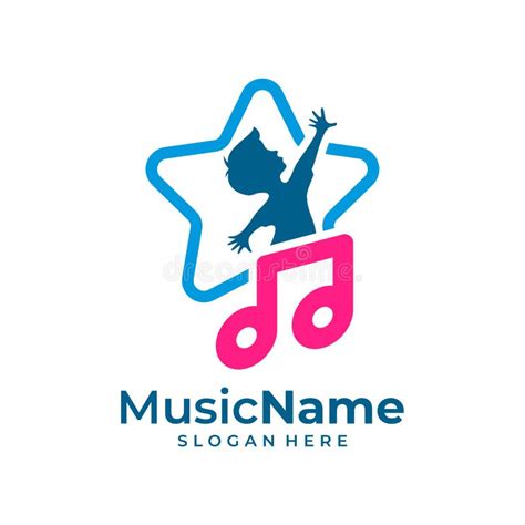 Music Kids Logo Vector Icon Illustration. Child Music Logo Design Template Stock Illustration ...