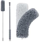 BOOMJOY Microfiber Feather Duster with Extendable Pole, 100" Telescoping Cobweb Duster for ...