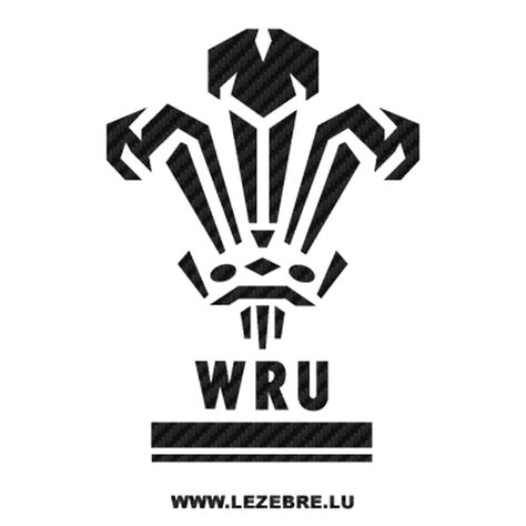 Sticker autocollant carbone WRU Pays de Galles Rugby Logo