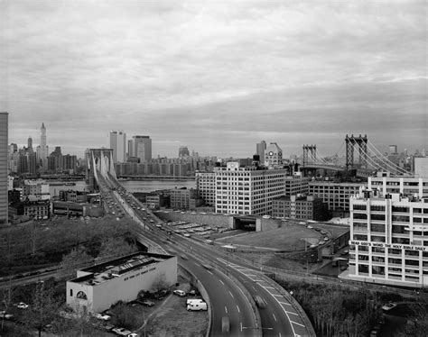 Aerial View of Brooklyn and Manhattan Bridges - NYC in 1978