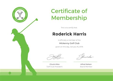 Free Golf Club Membership Certificate Template in Adobe Photoshop, Illustrator | Template.net