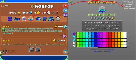 Has anyone noticed robtop has 2.2 icons on his account? : r/geometrydash