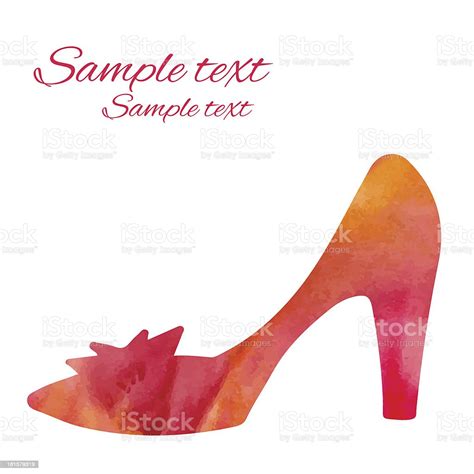 Red Watercolor Shoe Stock Illustration - Download Image Now - Shoe ...