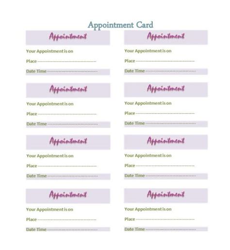 Appointment Slips Template Collection