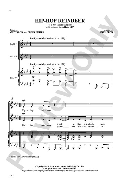 Hip-Hop Reindeer: 2-Part Choral Octavo: Brian Fisher - Digital Sheet Music Download