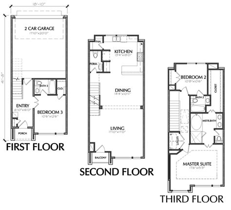 3 story townhouse floor plan for sale in Houston | Beach house floor ...