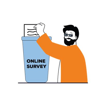 Beard Man Presenting Online Survey Form Illustration - Free Download People Illustrations ...