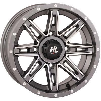 High Lifter HL22 ATV/UTV Wheels - 14" Gun Metal Grey w/Machined Finish