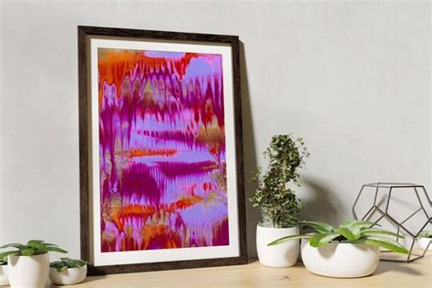 Purple and Red Abstract Art Print Original Fluid Painting | Etsy