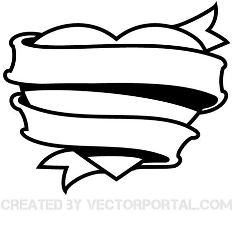 Heart And Ribbon Tattoo Designs Clipart | Free download on ClipArtMag