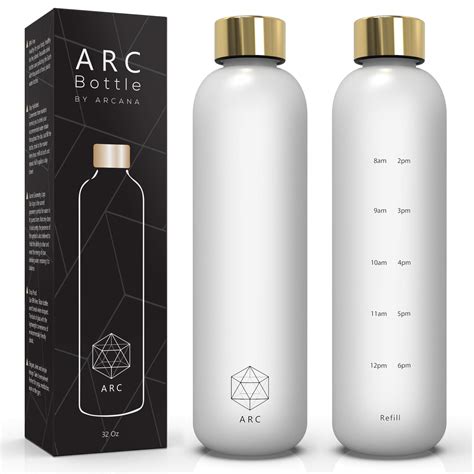 Arc Bottle Water Bottle With Time Marker - Motivational Water Bottles ...