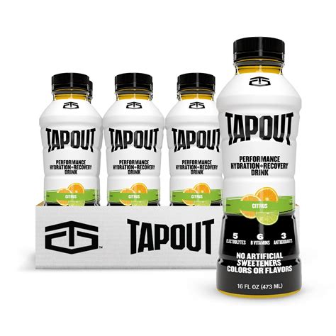 Tapout Citrus Electrolyte and Performance Drink, 16.9 oz, 12 Count ...