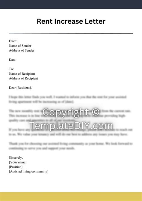 Assisted Living Rent Increase Letter Sample with Examples