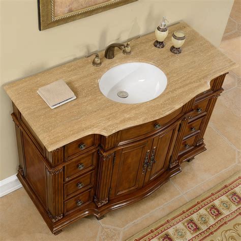 Accord 48 inch Antique Single Walnut Sink Bathroom Vanity