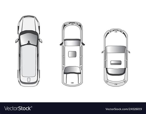 Cars top view Royalty Free Vector Image - VectorStock