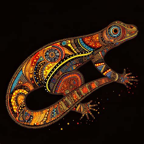 Vibrant Aboriginal Lizard Art: A Kaleidoscope of Indigenous Creativity - Etsy