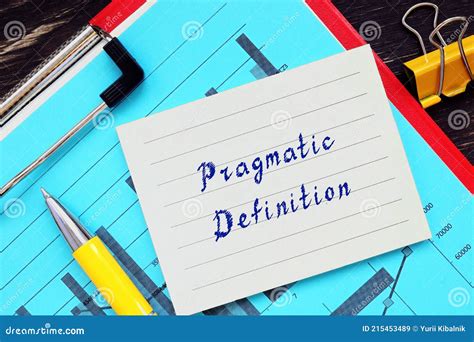 Financial Concept about Pragmatic Definition with Sign on the Piece of ...