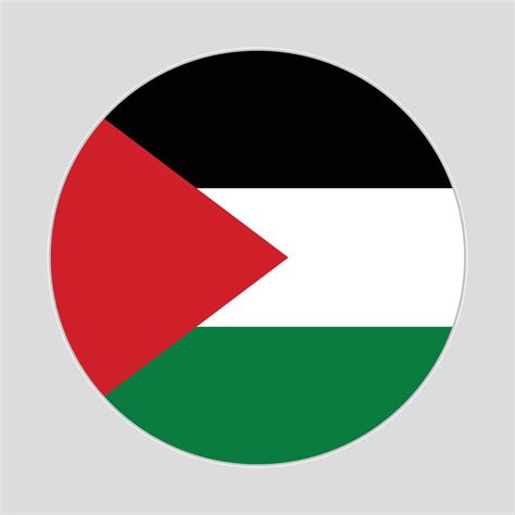 Palestine Flat Rounded National Flag. Circle flag of Palestine. Palestine flag vector. 27709288 ...