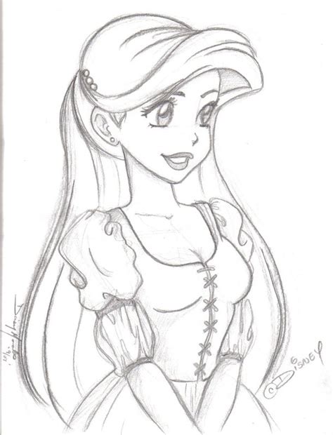 Pencil Drawings Of Disney Princess Ariel - pencildrawing2019