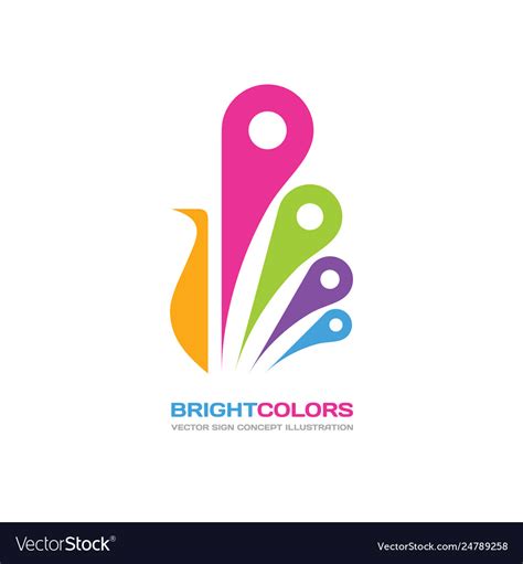 Bright colors - logo template concept Royalty Free Vector