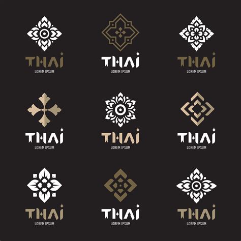 Thai concept logo design vector set. 20818738 Vector Art at Vecteezy