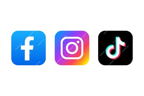 Premium Vector | Facebook, instagram and tiktok icon