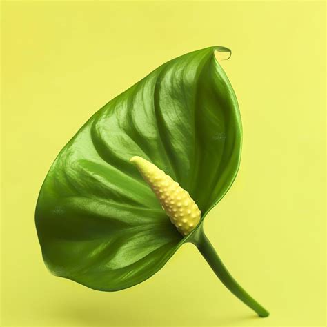 Green anthurium flower isolated on a yellow background, generat ai 22712888 Stock Photo at Vecteezy