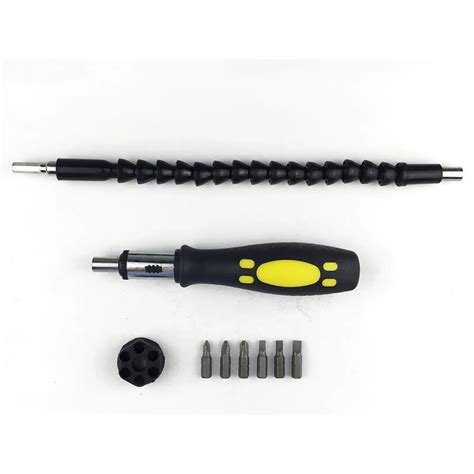 Snake Drill Bit Extender Extends reach up to 12 inches with Ratchet ...