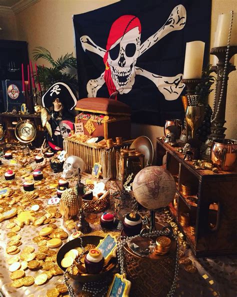 Every pirate has treasure! A perfect dessert table filled with sweet treasures | Pirate ...